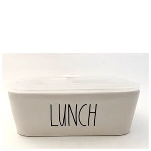 NEW Rae Dunn Lunch Ceramic Lunch Box Food Container With Removable Cover